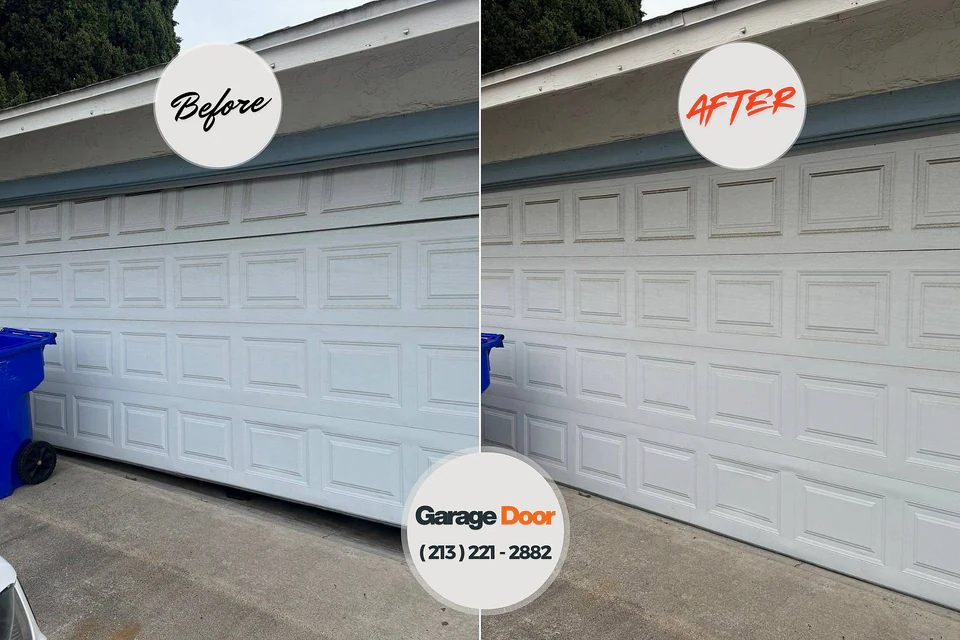 Before and after: garage door repair Benton Heights, MI
